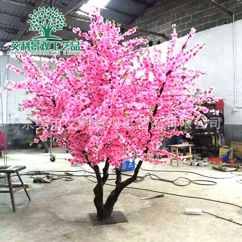 定制仿真桃花树 人造大型许愿仿真假树 酒店婚庆布置装饰植物树