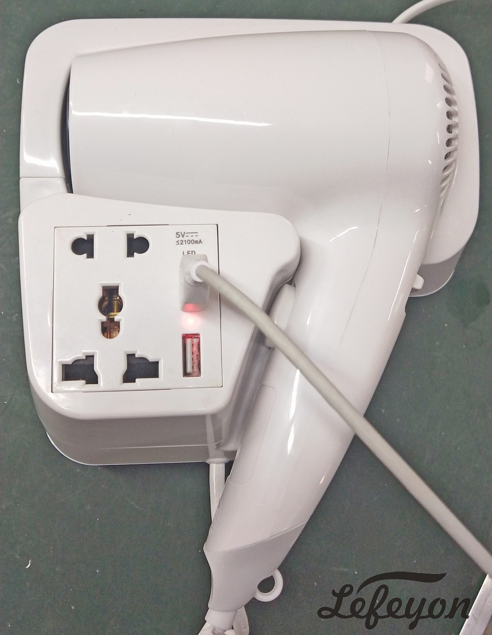 厂家直销led充电usb插座吹风机酒店宾馆挂墙电吹风按钮美发干发器