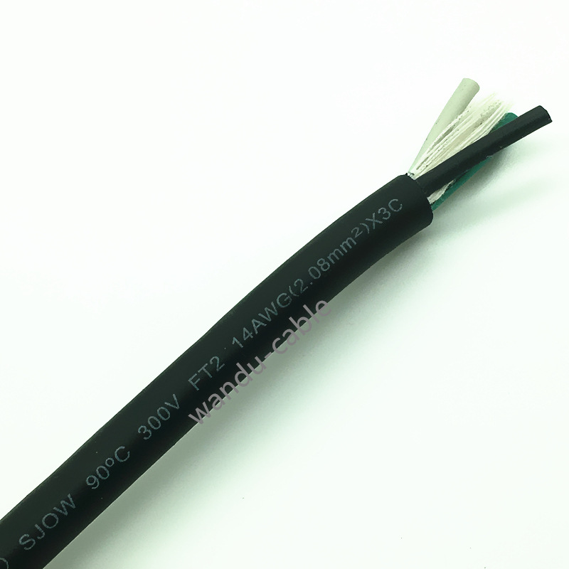 sjow2*14awg(2.08mm)2/c 美标户外耐寒耐油橡胶电线
