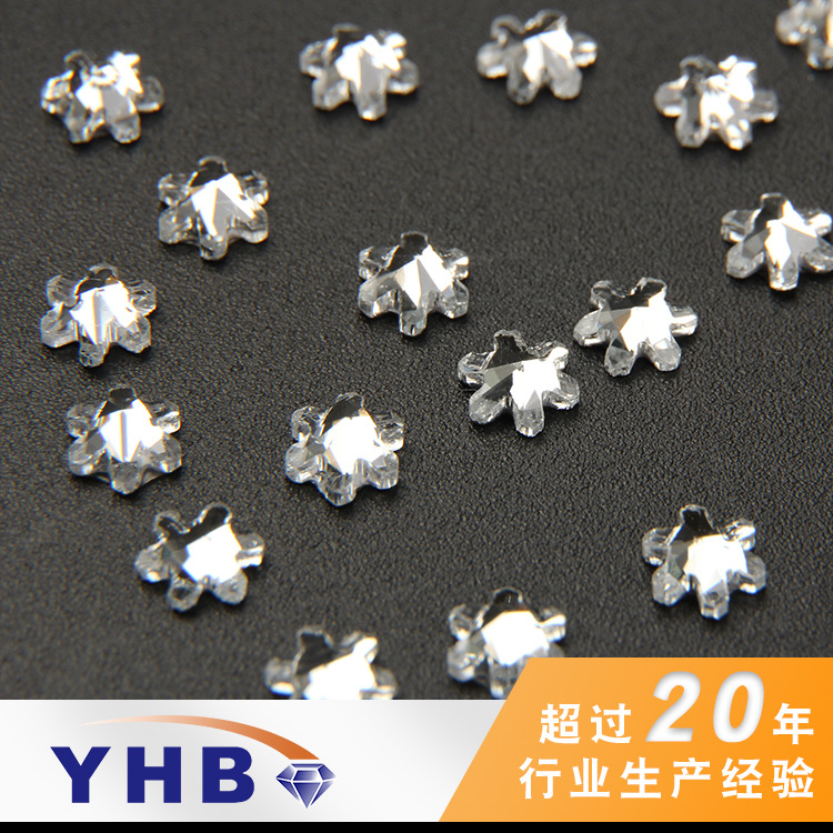 Factory Nail Art Special-Shaped Hot Rhinestone Pointed Plum Blossom Flat Special-Shaped Glass Hot Drilling 5mm Clothing Accessories Imitation Olympic Fancy Shape Diamonds