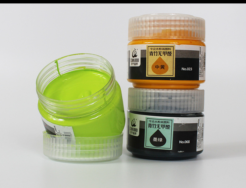 青竹100ml水粉固体颜料高中艺考试学生美术水粉绘画广告12色颜料