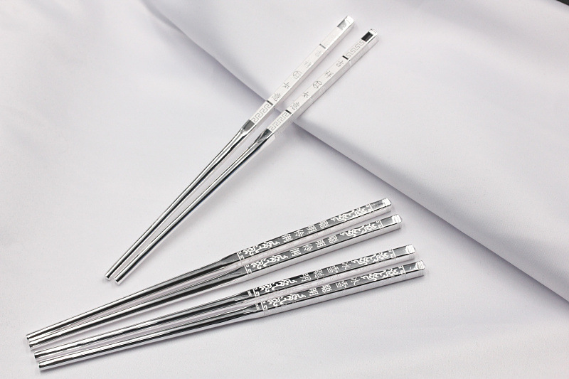 良品银饰 银筷子足银999多款缩短版小孩银筷子 四方防滑小孩银筷