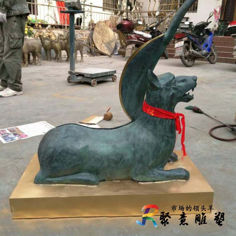 廉政主题包青天狗头铡虎头铡龙头铡铡刀雕塑 玻璃钢 铜 广场摆件