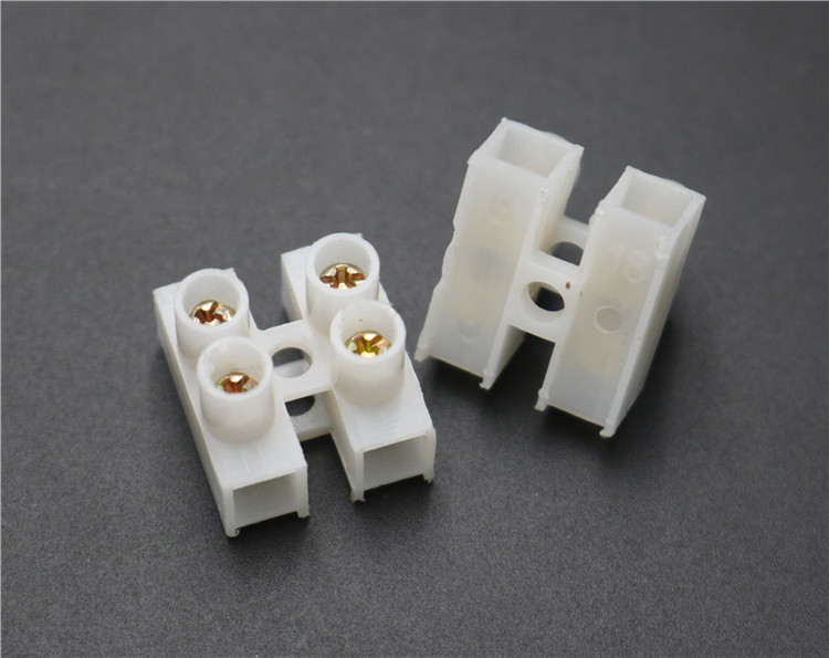 促销10a接线柱两位2p接线端子pp环保阻燃电线连接器led塑料端子台