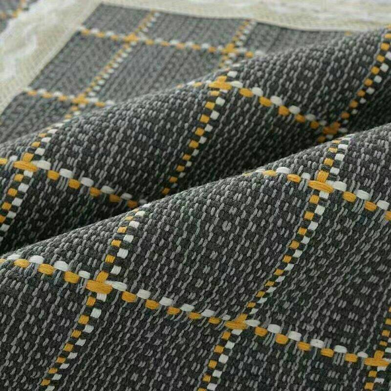 粗棉沙发垫布艺四季通用坐垫子靠背巾简约现代沙发垫一件代发