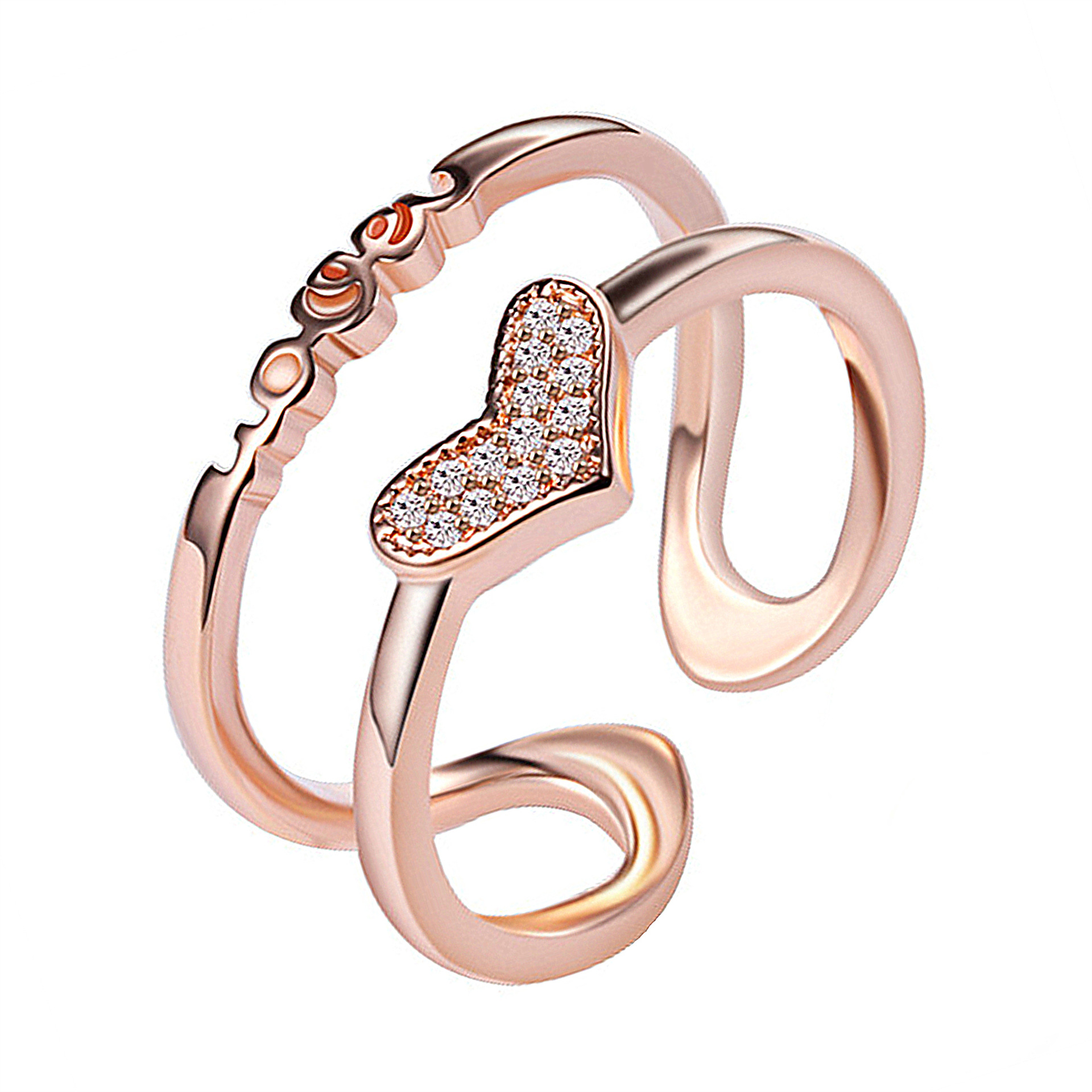 韩版925经典银色爱心戒指时尚戒指king queen 戒指女订婚礼物珠宝