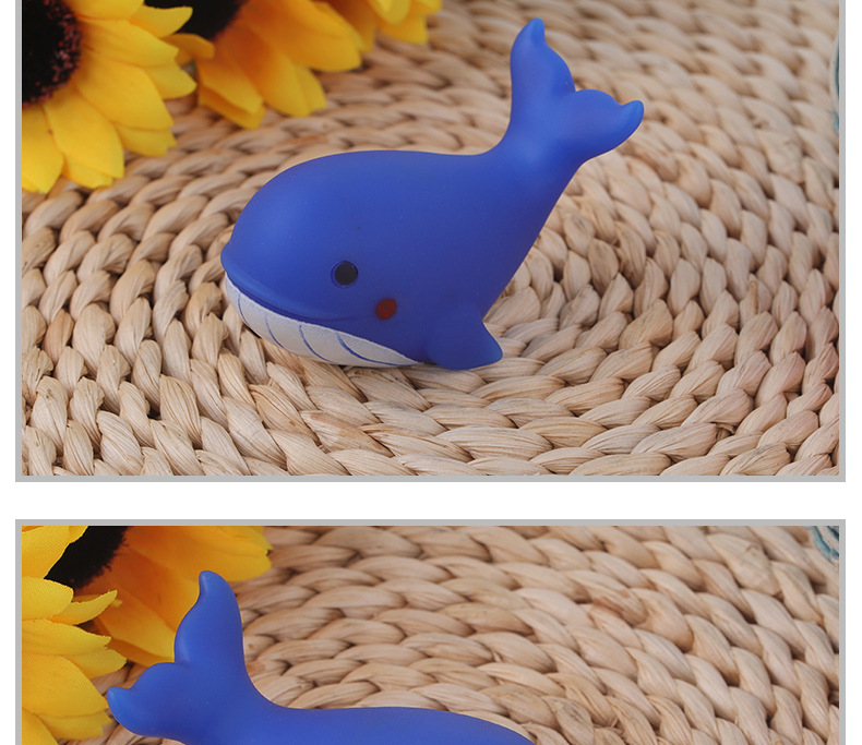 定制儿童玩具环保水上戏水搪胶小鲸鱼玩具塑胶捏捏叫婴儿水上玩具