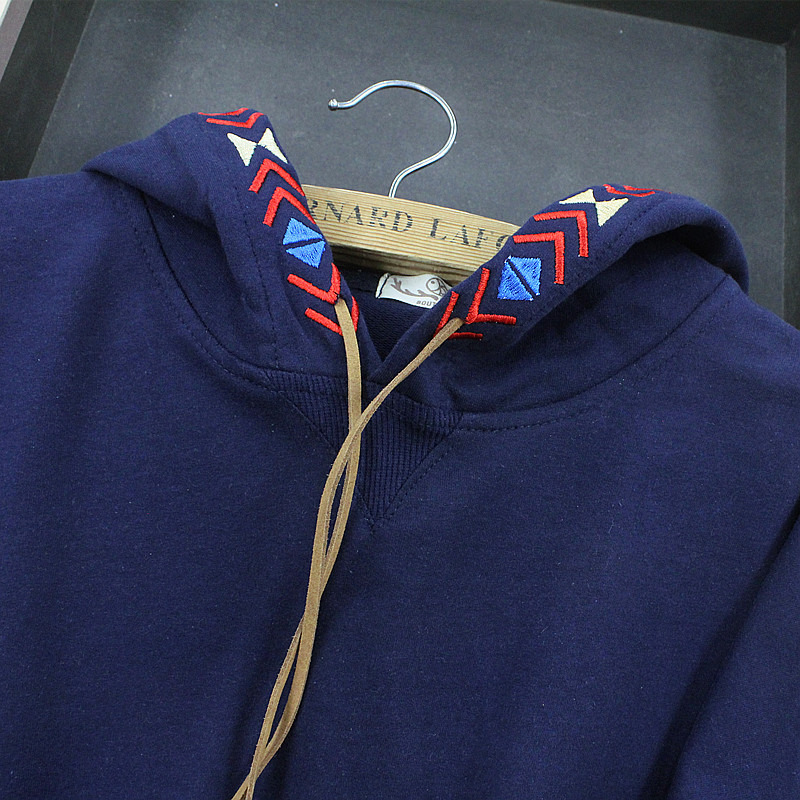 2018年秋装薄款 森女麦穗刺绣流苏抽绳连帽宽松套头卫衣女装新款