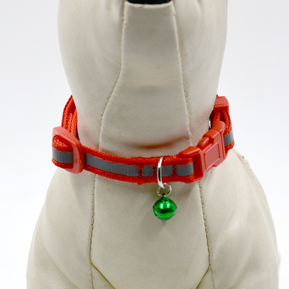 宠物项圈铃铛项圈小型狗狗项圈猫项圈反光项圈安全宠物用品批发