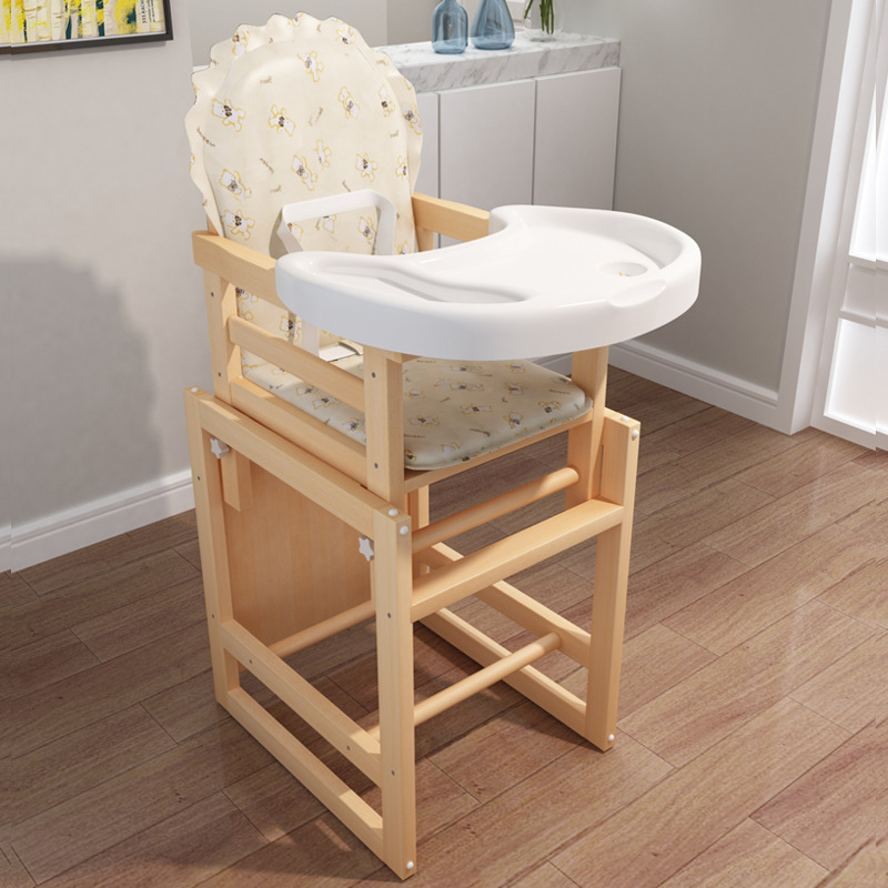 批发全实木婴幼儿餐椅儿童座椅多功能宝宝椅送坐垫餐盘