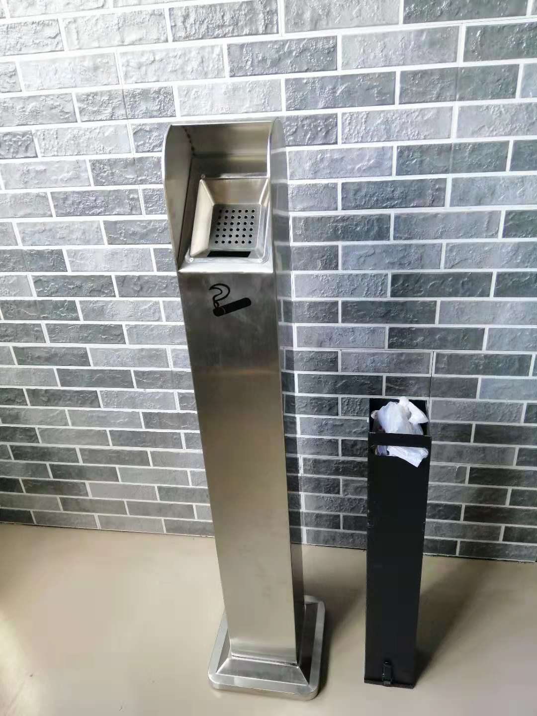 不锈钢烟灰柱户外立式烟蒂柱吸烟区烟头灭烟柱烟灰垃圾桶