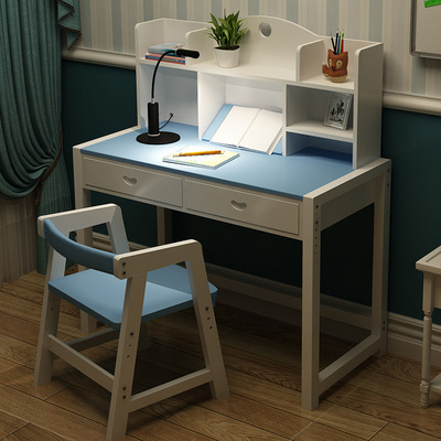实木儿童学习桌家用写字桌椅套装小学生书桌可升降写字台简约课桌