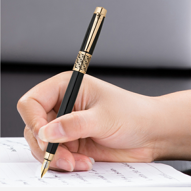 英雄钢笔1311铱金笔三笔头礼盒装学生练字商务办公签字笔定制logo