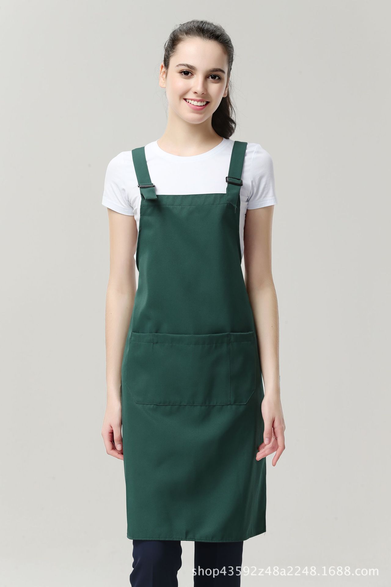 纯色围裙定做定制logo花店礼品广告围裙厨房工作服围裙印字批发