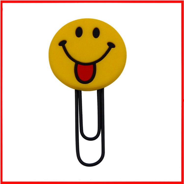 广东厂家供应pvc卡通笑脸系列书签 创意软胶商务办公用品书签定制