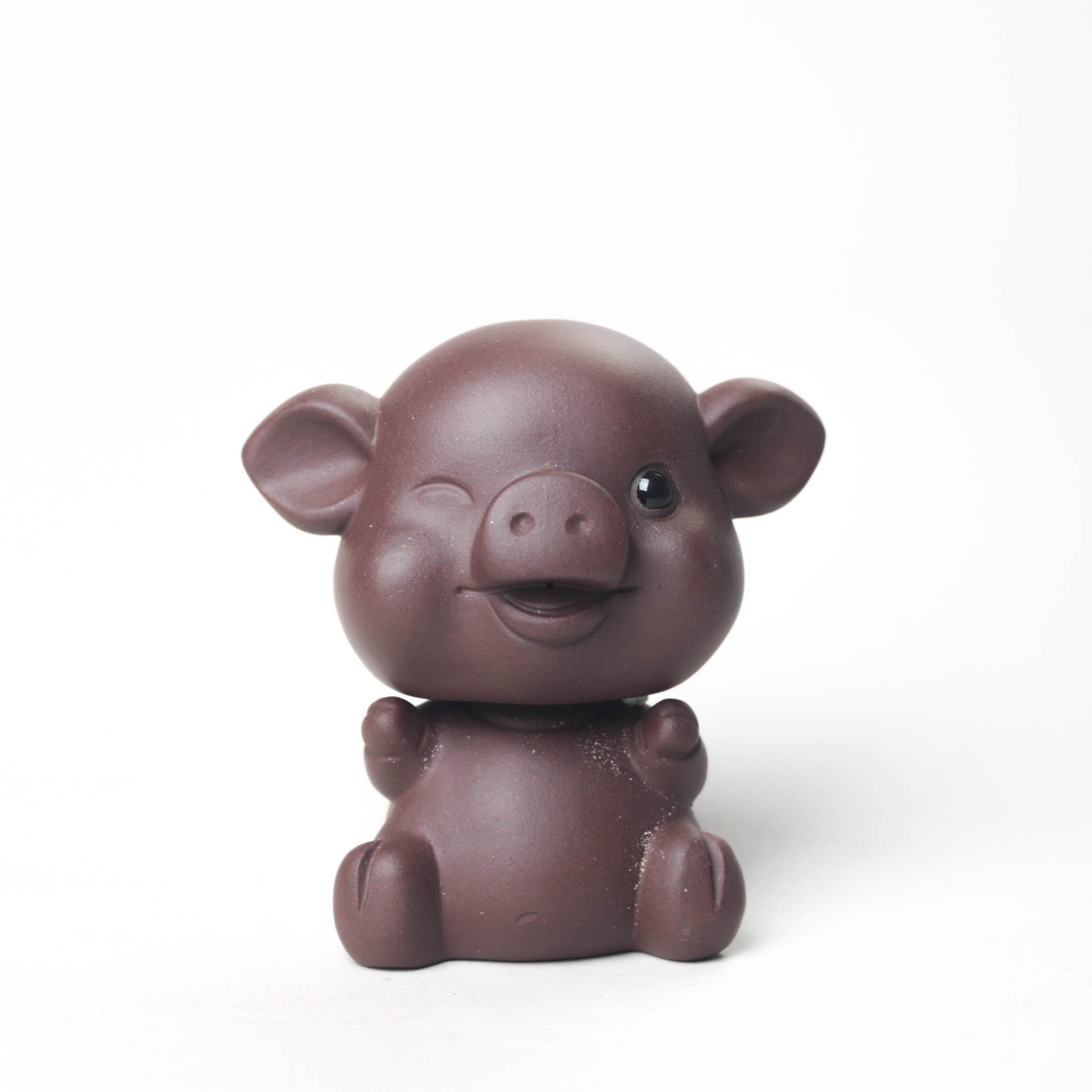 宜兴紫砂茶宠猪雕塑茶具配件装饰摆件可养茶道工艺品批发