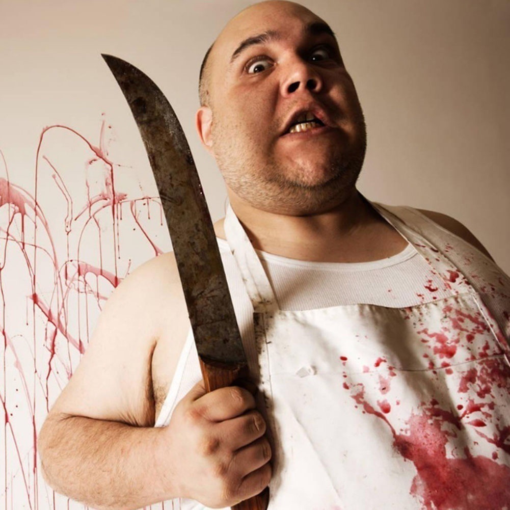 万圣节成人屠夫角色扮演流血假血围裙恐怖化妆打扮派对表演道具