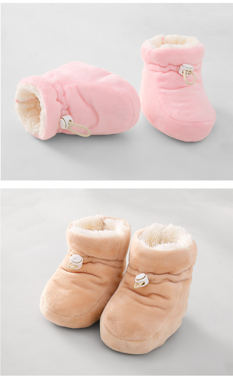 婴儿棉鞋套保暖秋冬季新生幼儿小鞋子初生宝宝加绒加厚护脚套冬天