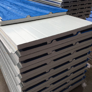 厂家直销1050型屋面彩钢泡沫夹芯瓦楞板 咬口型暗扣夹芯板