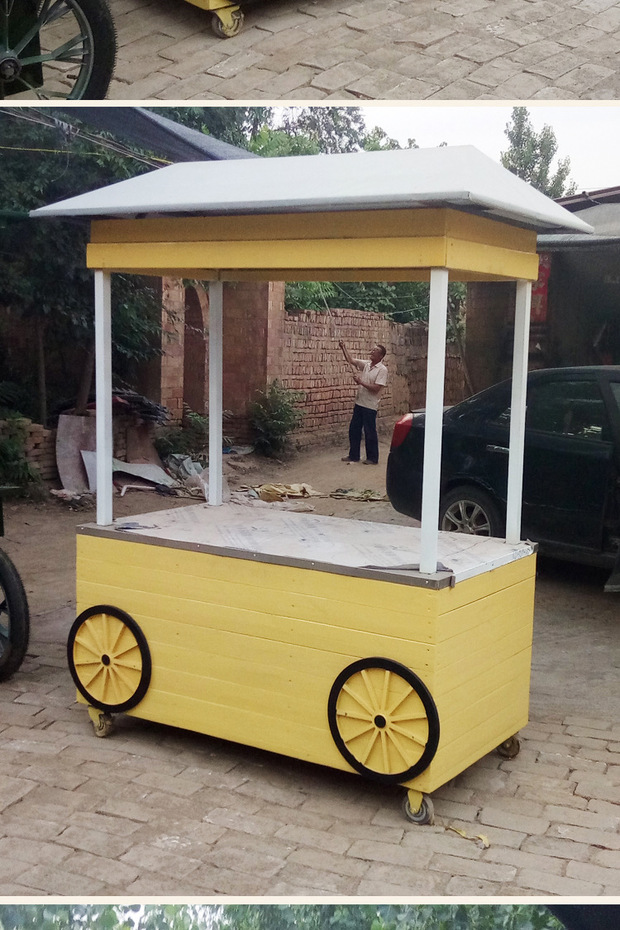 仿古小吃车推车摆摊车多功能餐车小吃冰粉炸串移动燃气卤菜熟食车