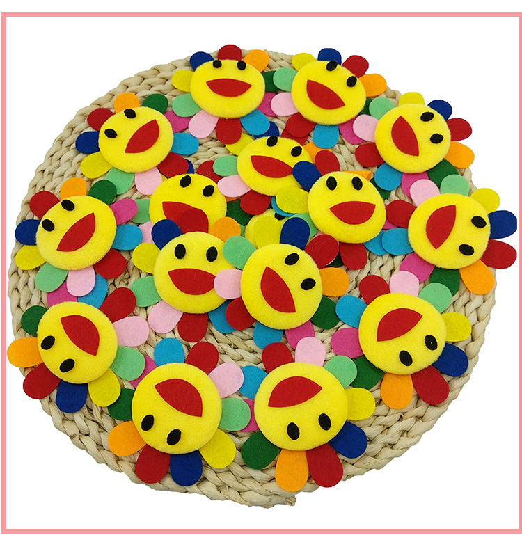 8cm海绵不织布布料笑脸太阳花免裁剪幼儿园早教diy饰品材料