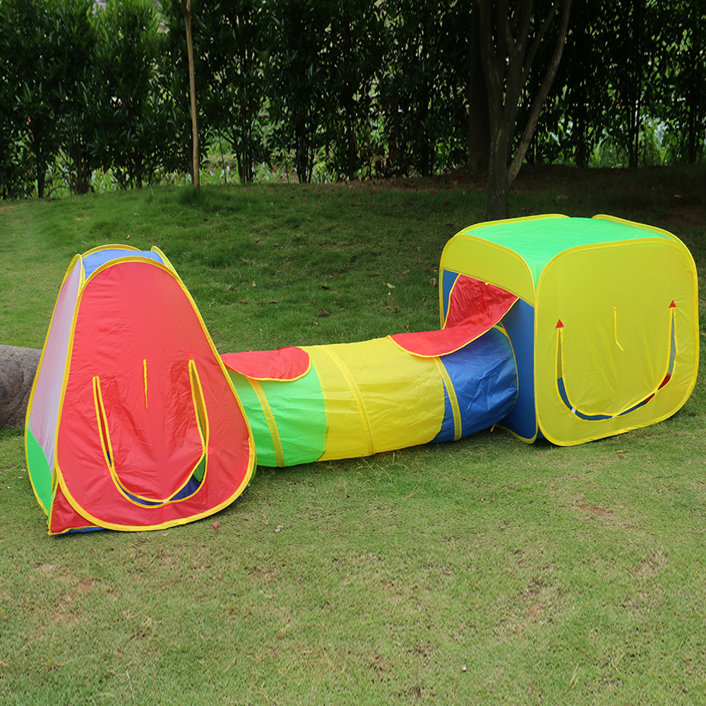 厂家直供跨境亚马逊儿童帐篷室内游戏屋便携折叠三件套爬行隧道