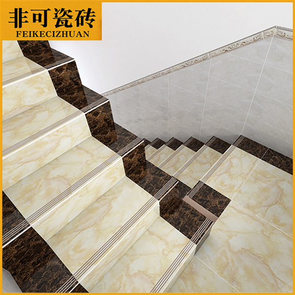 2米连体楼梯台阶一体式梯级防滑耐磨通体大理石瓷砖