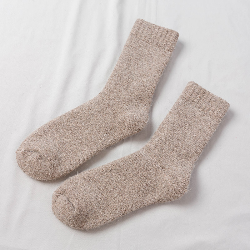 Winter Super Thick Wool Socks for Men and Women Warm Wool Socks Thickened Fleece-Lined Terry Sock Solid Color Wool Socks