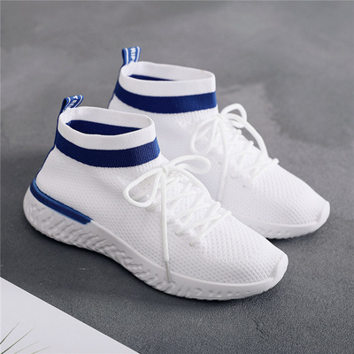 2018新款弹力袜子鞋女韩版ulzzang潮百搭袜鞋高帮运动鞋女鞋秋