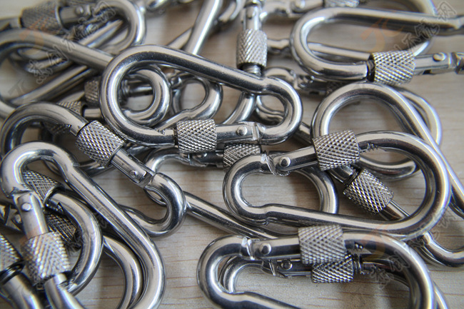 304不锈钢带帽弹簧钩 m5-m12带母带保险弹簧扣 安全扣 登山扣