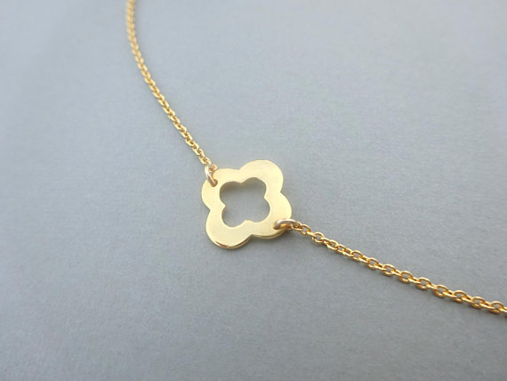 幸运三叶草吊坠项链女性可爱空心四叶草项链clover necklaces