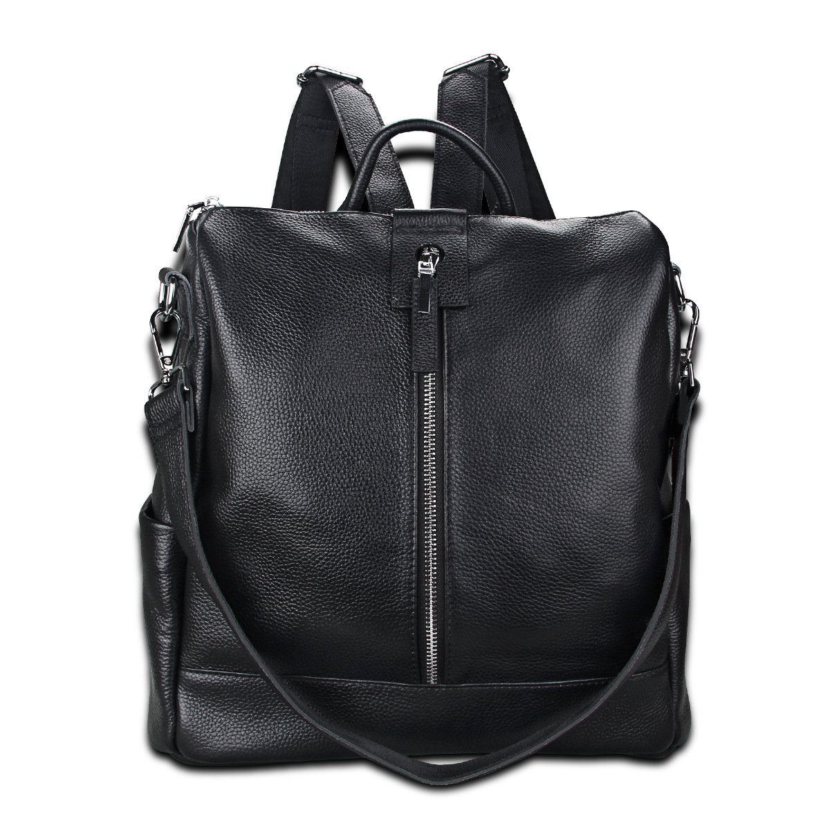 高圆圆明星同款女士双肩包头层牛皮 斜跨两用双肩背包 真皮包包