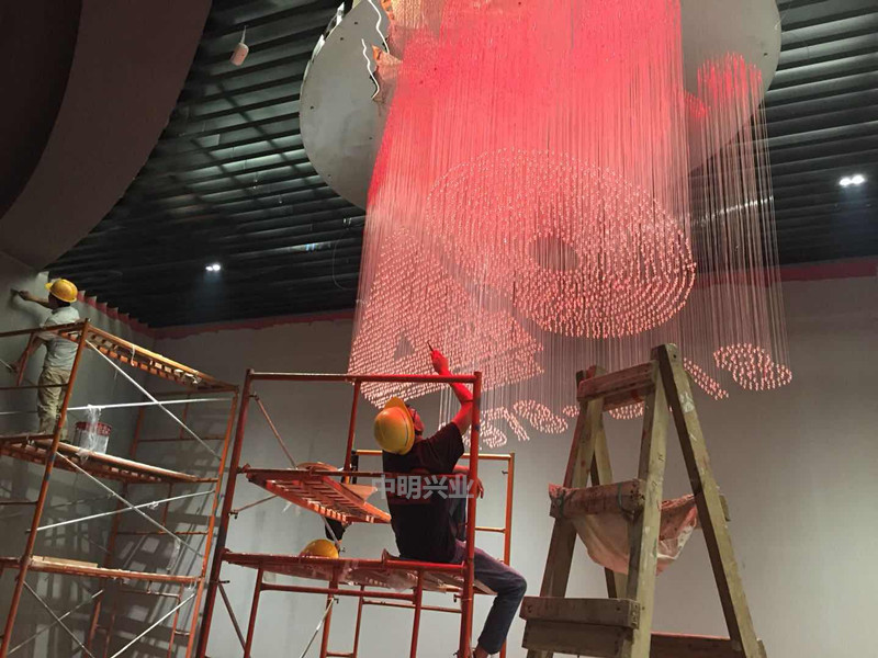 光纤灯底盘/灯盘(中纤镜面板)4,光纤吊灯成品-产品安装简图5,光纤灯