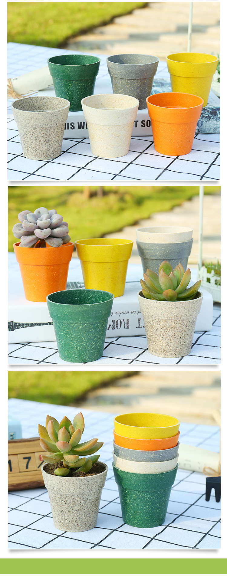 厂家植物可降解花盆圆形塑料花盆 多肉盆 仙人掌类小花盆产地货源