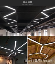 健身房商场LED办公灯长条铝材吊线灯极简风格铁艺工业风方通灯