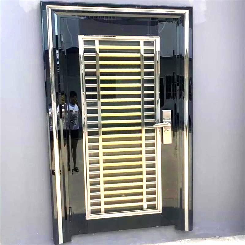 厂家直销 套装 不锈钢门 304不锈钢门罗马柱非标大门农村对开大门