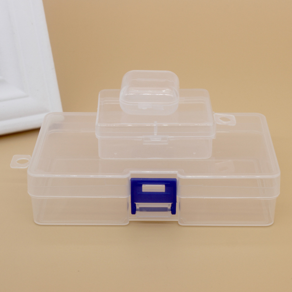 透明长方形塑料pp空盒数码口罩元器件包装小盒子配饰整理收纳盒