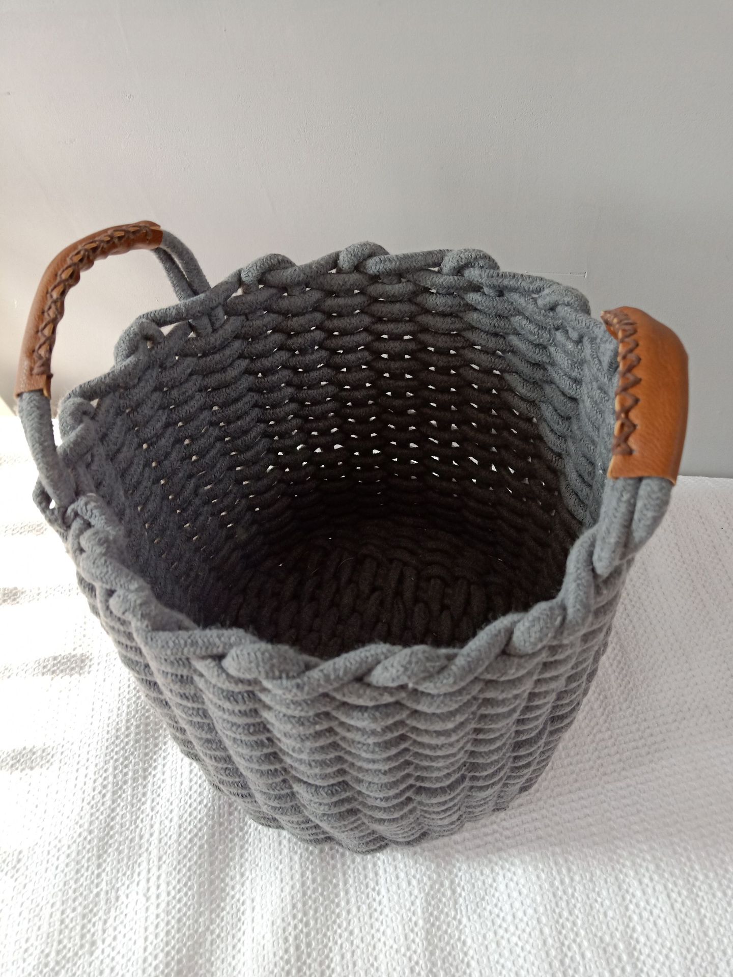 ins风纯手工编织粗绳收纳篮收纳筐脏衣收纳小件物品收纳玩具收纳