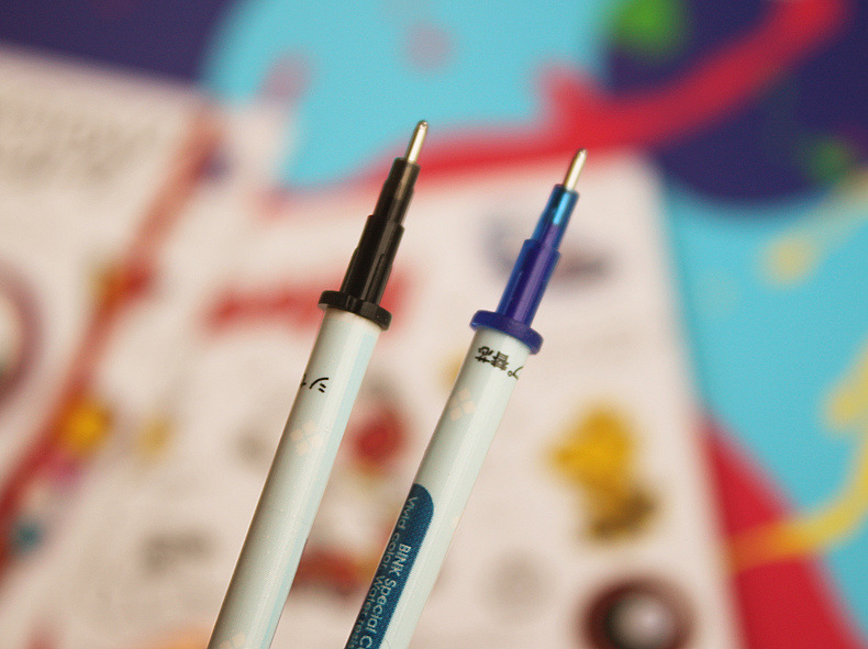 吉诺可擦笔小学生可爱中性笔热魔力摩易擦水笔0.38笔芯晶蓝黑色