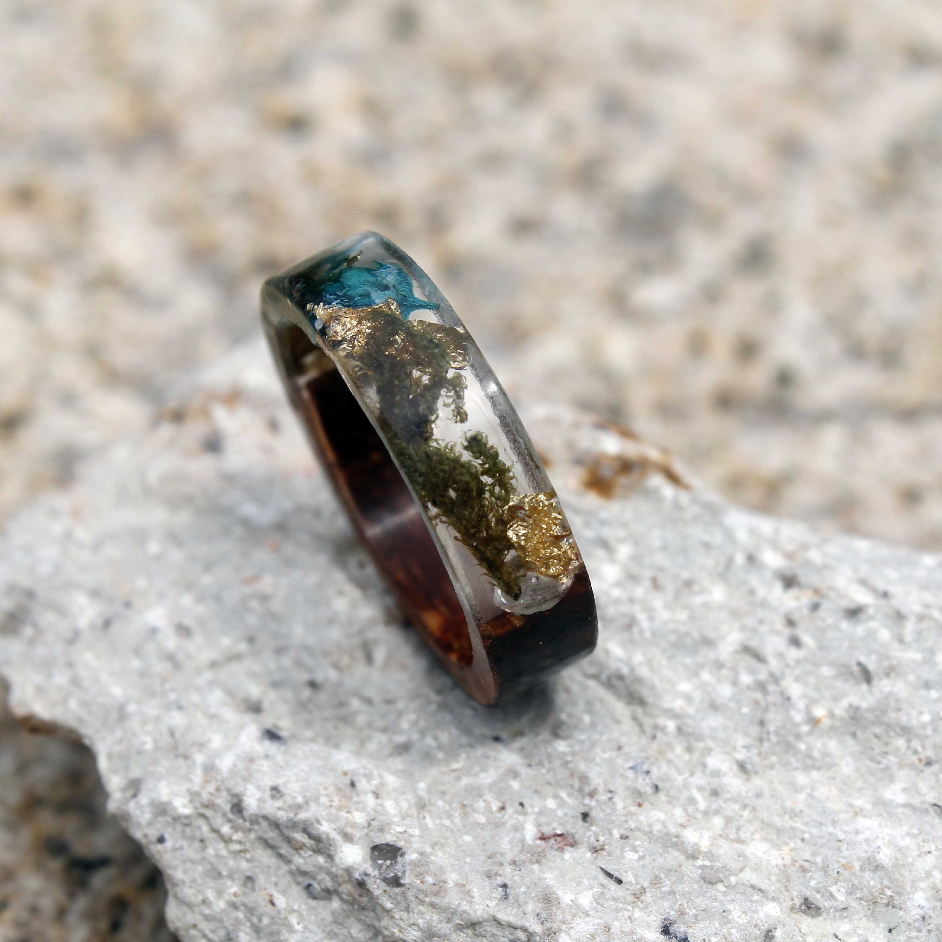 木头戒指原创 纯手工定制绿松石指环 魔法戒创意手作情侣礼物