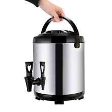 莲梅304不锈钢保温奶茶桶双层发泡不锈钢保温桶豆浆桶早餐桶批发