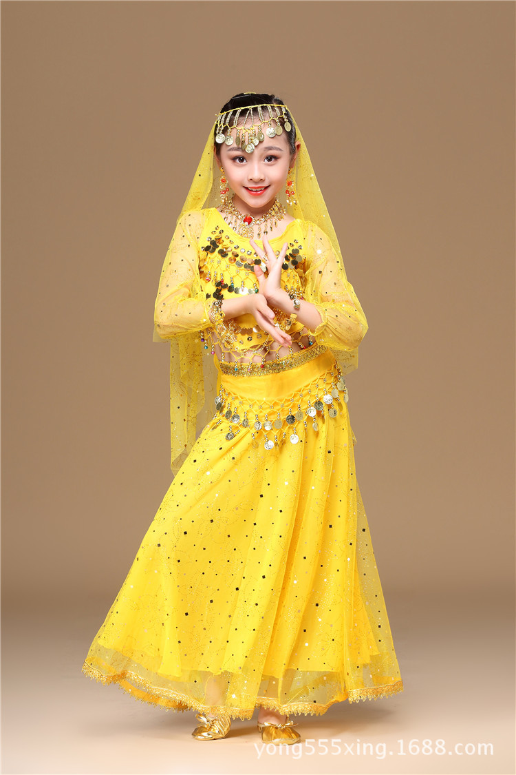 2018儿童印度舞蹈服装演出服六一舞蹈表演服女童少儿肚皮舞演出服