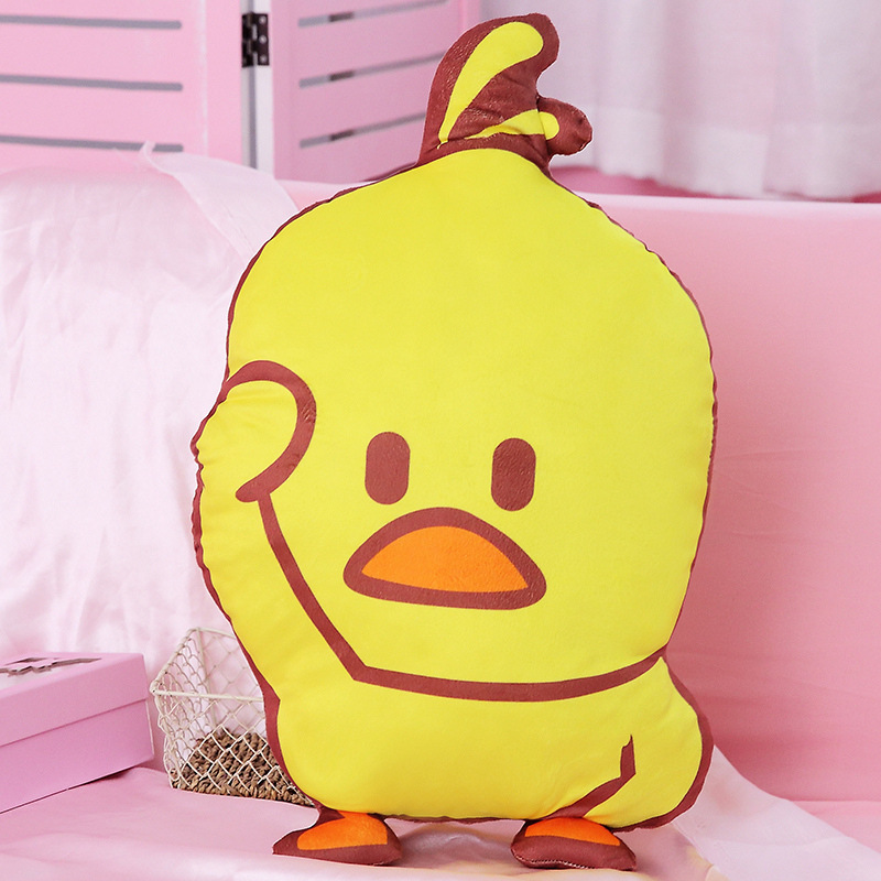 抖音网红同款小黄鸭子双面印花抱枕玩偶来样定制公仔工厂直销批发