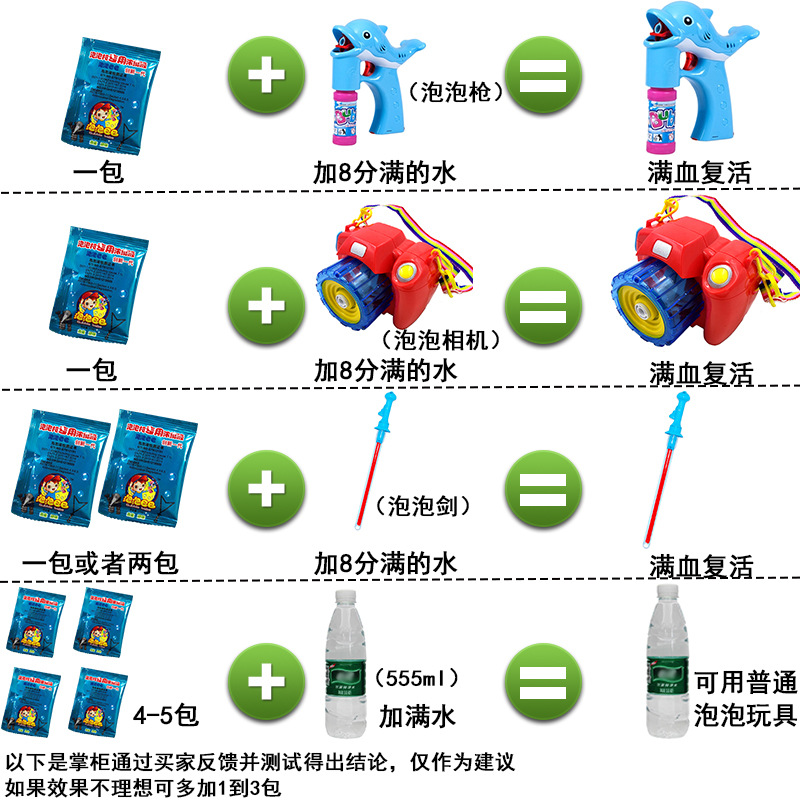 团购专用批发泡泡枪棒专用七彩泡泡液配方袋装泡泡水泡泡液超浓缩