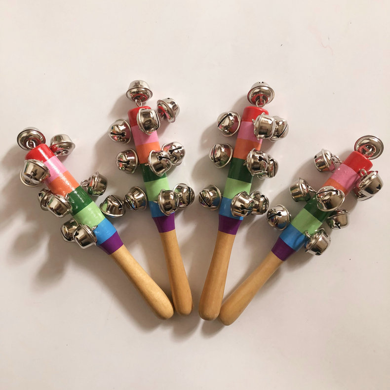厂家批发奥尔夫乐器彩色棒铃 儿童互动玩具乐器棒铃 七彩摇铃