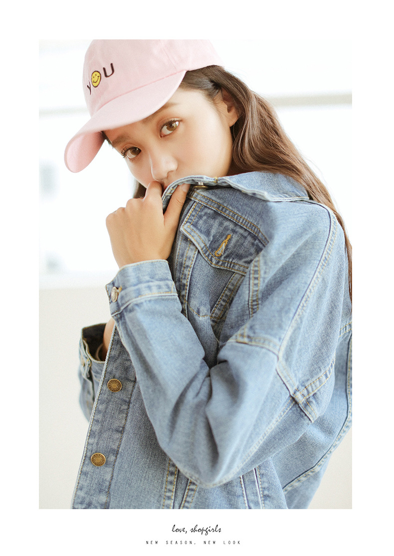 牛仔夹克_2019春装新款短外套女短款bf风韩版百搭宽松学生浅色牛仔 - 