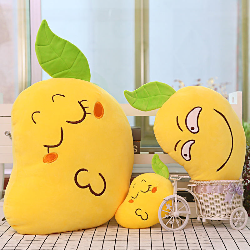 厂家批发创意芒果毛绒玩具公仔抱枕靠垫布娃娃儿童玩具活动小礼品