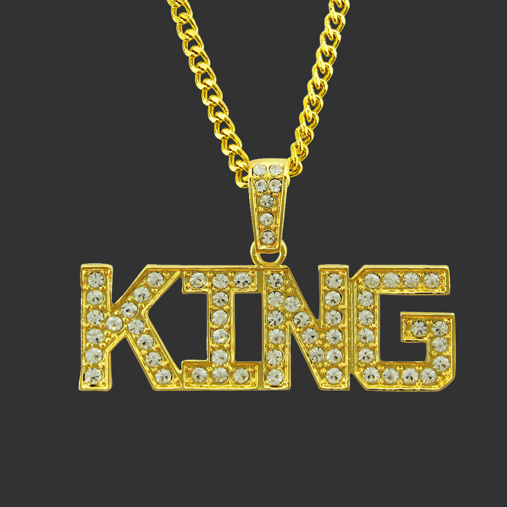 外贸速卖通爆款 欧美嘻哈king字母吊坠 男士时尚夜店潮流项坠挂件