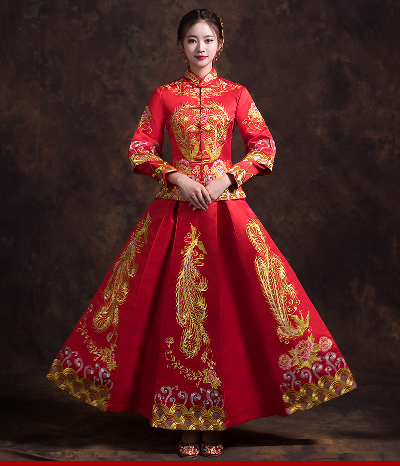 秀禾服新娘2021新款敬酒服中式婚纱礼服龙凤褂绣禾服古装嫁衣