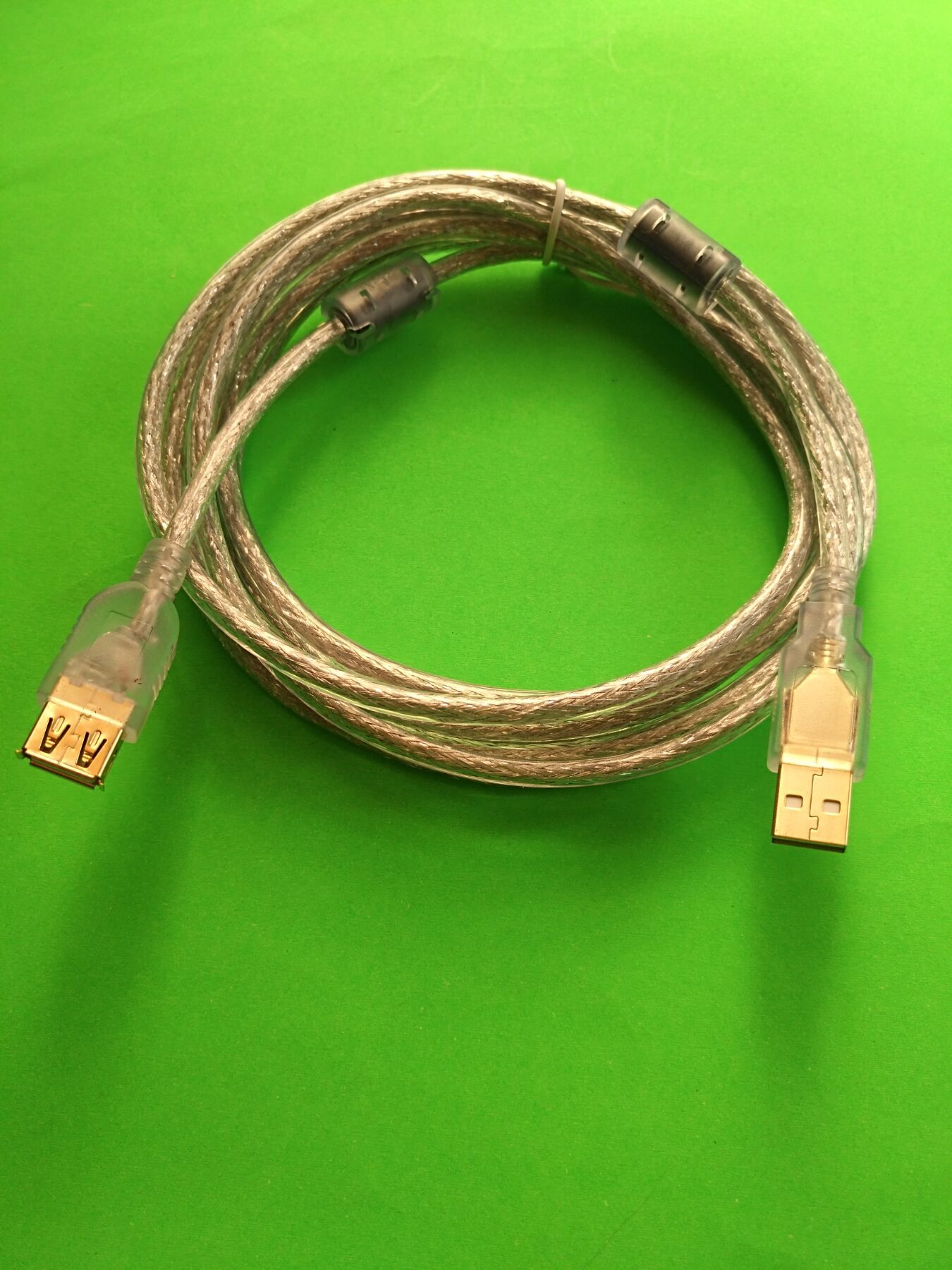 半包镀金插头usb2.0am-af延长线透明公对母数据加长线电脑连接线